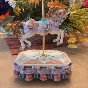 🎠 Vintage Musical Carousel – Carousel Waltz – 6" x 8" – Pastel Floral Detail